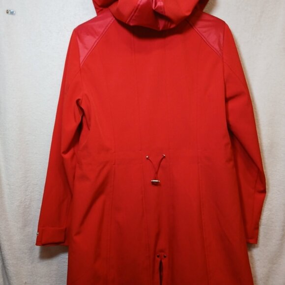 JONES NEW YORK WOMEN'S 3/4 LENGTH RED LONG SLEEVES ZIP UP COAT - Picture 7 of 8